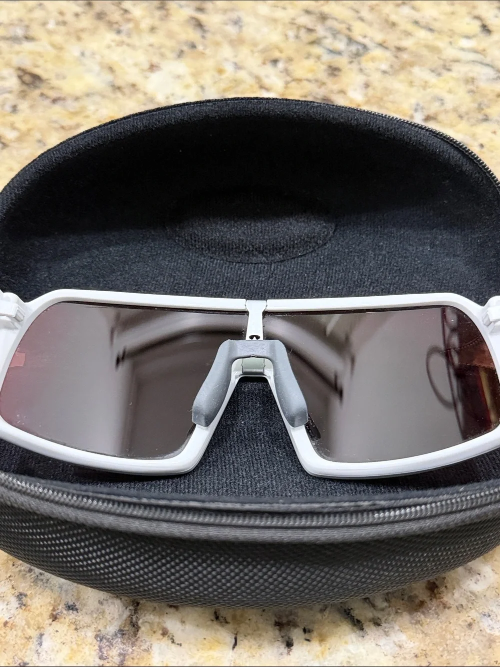 Oakley Sutro White Frame Sunglasses with Red Mirrored Lens